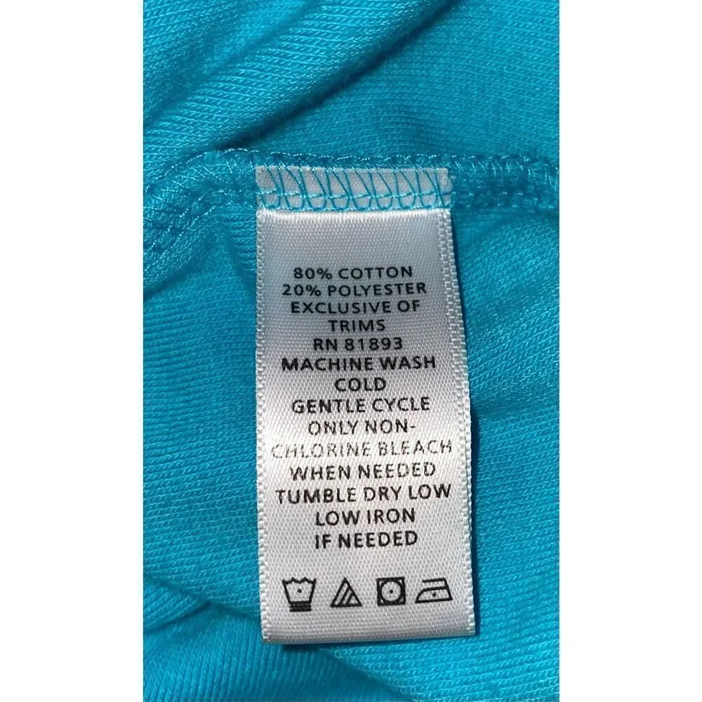 Denim & Co Swim Suit Coverup Button Front Hood Sz. XS Blue Beach Vacation